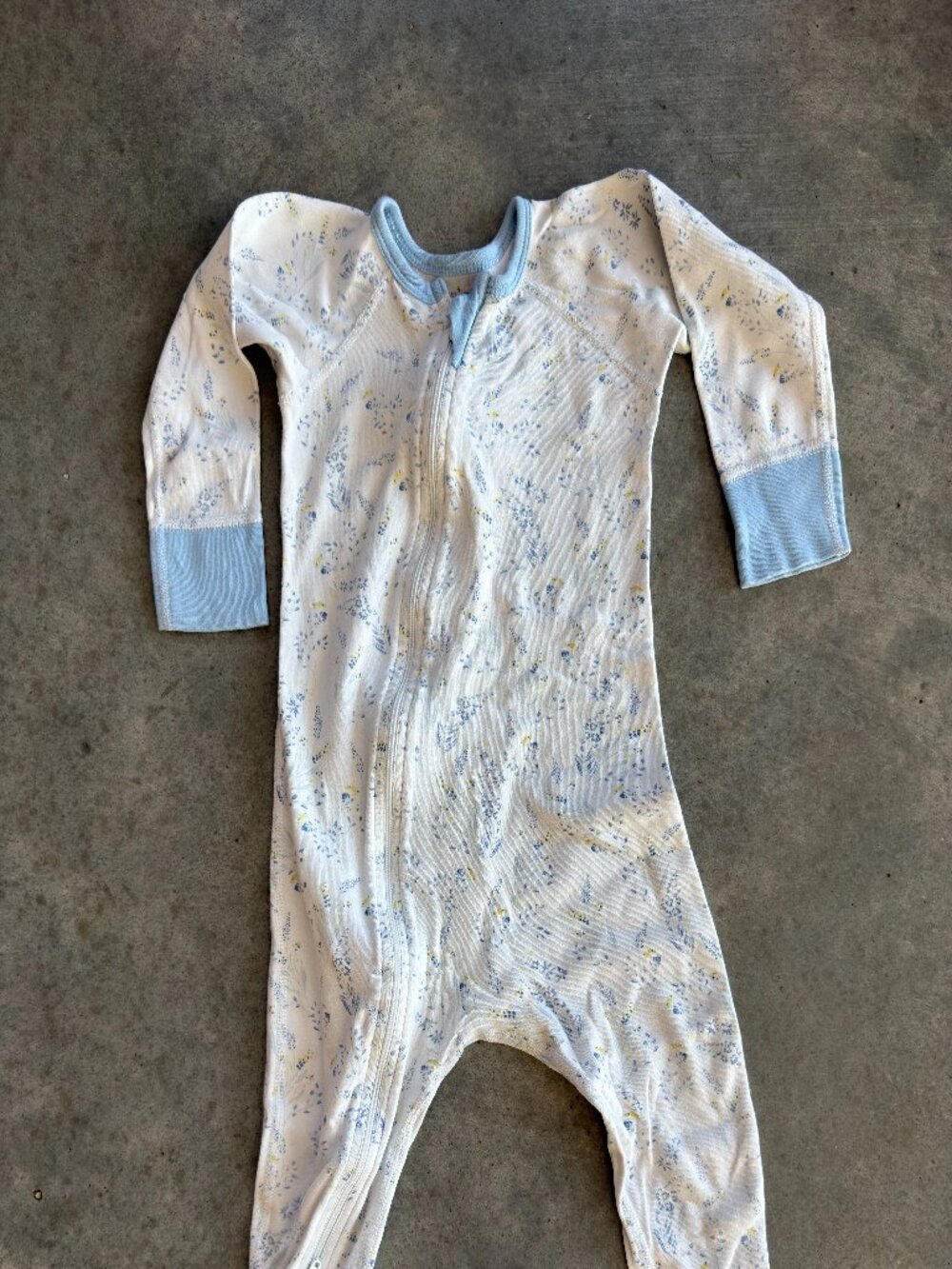 Sapling Baby 12-18M Blue Floral Zip Sleeper Organic Cotton